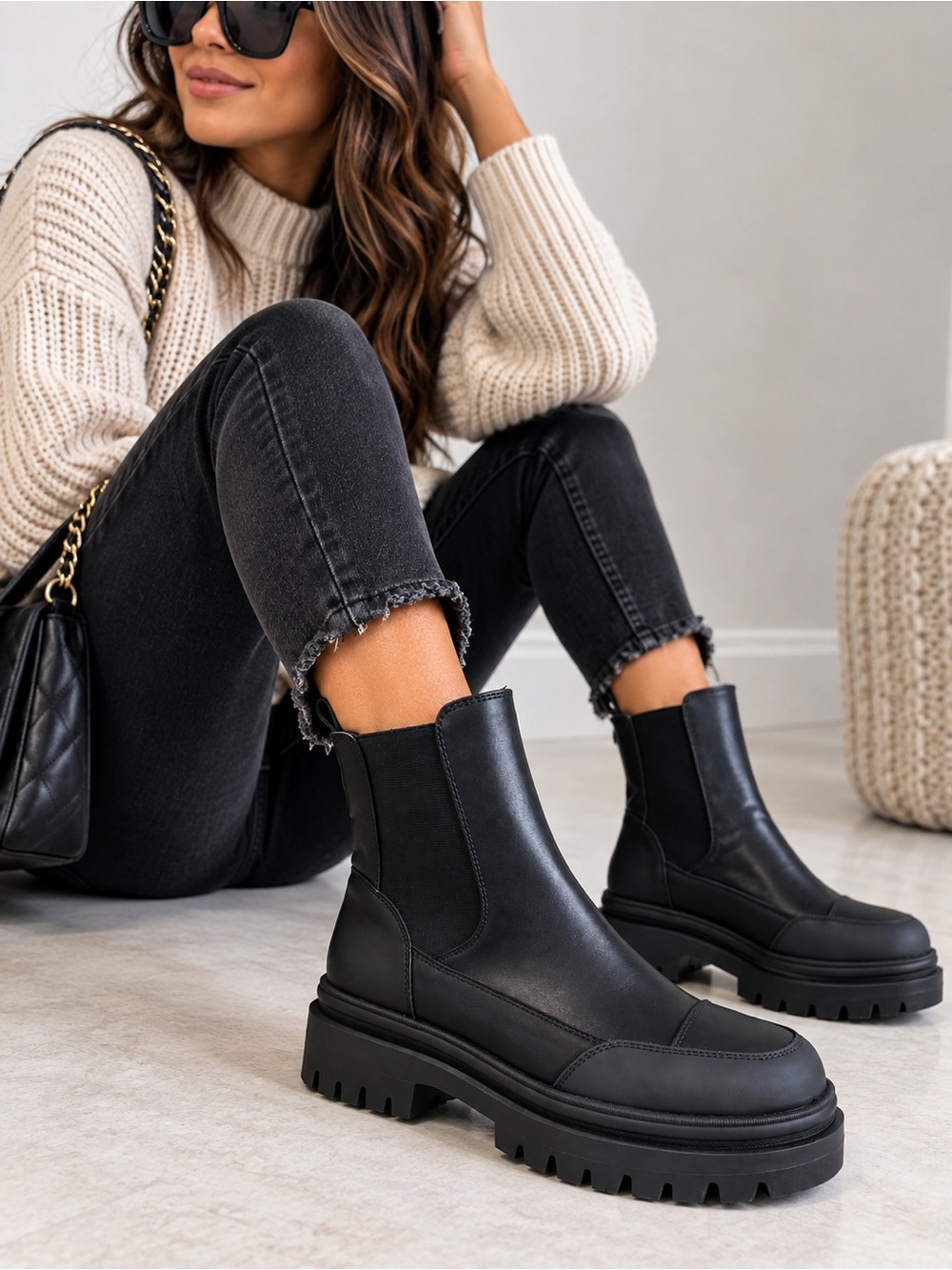 NWOT Rocket Dog Black Chunky Chelsea Booties